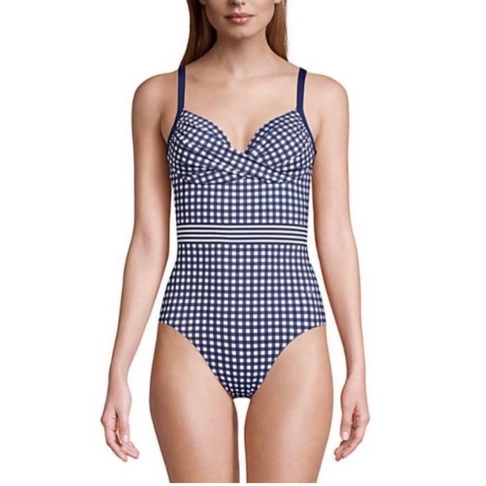 Draper James Land End Gingham bathing suit
